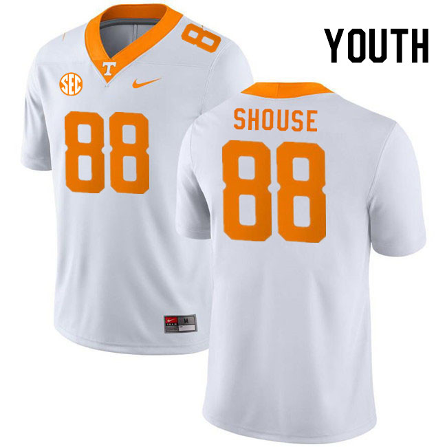 Youth #88 Luke Shouse Tennessee Volunteers College Football Jerseys Stitched Sale-White - Click Image to Close